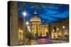 St. Peters and Piazza San Pietro at Dusk, Vatican City, UNESCO World Heritage Site, Rome, Lazio-Frank Fell-Stretched Canvas