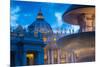 St. Peters and Piazza San Pietro at Dusk, Vatican City, UNESCO World Heritage Site, Rome, Lazio-Frank Fell-Mounted Photographic Print