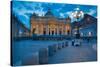 St. Peters and Piazza San Pietro at Dusk, Vatican City, UNESCO World Heritage Site, Rome, Lazio-Frank Fell-Stretched Canvas