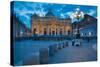 St. Peters and Piazza San Pietro at Dusk, Vatican City, UNESCO World Heritage Site, Rome, Lazio-Frank Fell-Stretched Canvas