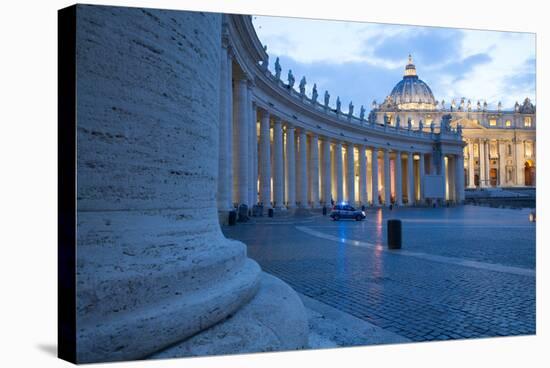 St. Peters and Piazza San Pietro at Dusk, Vatican City, UNESCO World Heritage Site, Rome, Lazio-Frank Fell-Stretched Canvas