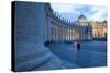 St. Peters and Piazza San Pietro at Dusk, Vatican City, UNESCO World Heritage Site, Rome, Lazio-Frank Fell-Stretched Canvas