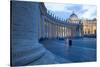 St. Peters and Piazza San Pietro at Dusk, Vatican City, UNESCO World Heritage Site, Rome, Lazio-Frank Fell-Stretched Canvas