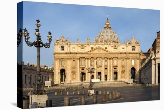 St. Peters and Piazza San Pietro in the Early Morning, Vatican City, Rome, Lazio, Italy-James Emmerson-Stretched Canvas
