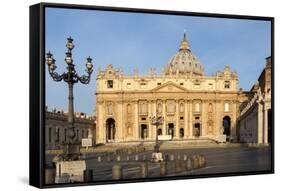 St. Peters and Piazza San Pietro in the Early Morning, Vatican City, Rome, Lazio, Italy-James Emmerson-Framed Stretched Canvas