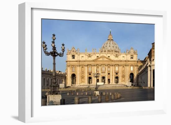 St. Peters and Piazza San Pietro in the Early Morning, Vatican City, Rome, Lazio, Italy-James Emmerson-Framed Photographic Print