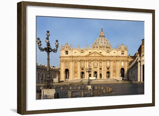 St. Peters and Piazza San Pietro in the Early Morning, Vatican City, Rome, Lazio, Italy-James Emmerson-Framed Photographic Print