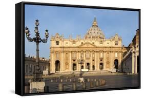 St. Peters and Piazza San Pietro in the Early Morning, Vatican City, Rome, Lazio, Italy-James Emmerson-Framed Stretched Canvas