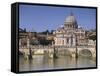 St. Peters and River Tiber, Rome, Lazio, Italy, Europe-Miller John-Framed Stretched Canvas