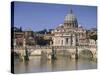 St. Peters and River Tiber, Rome, Lazio, Italy, Europe-Miller John-Stretched Canvas