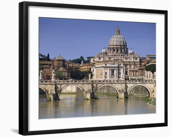 St. Peters and River Tiber, Rome, Lazio, Italy, Europe-Miller John-Framed Photographic Print