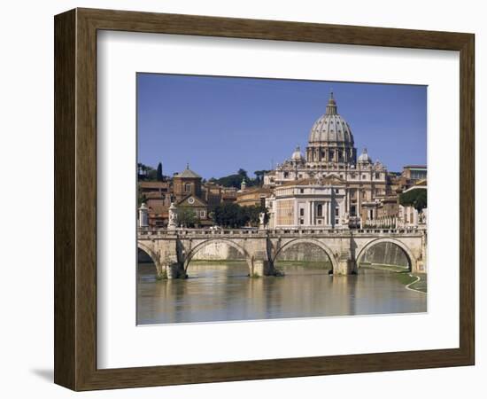 St. Peters and River Tiber, Rome, Lazio, Italy, Europe-Miller John-Framed Photographic Print