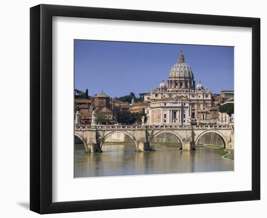 St. Peters and River Tiber, Rome, Lazio, Italy, Europe-Miller John-Framed Photographic Print