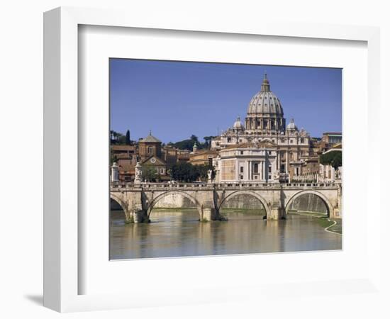 St. Peters and River Tiber, Rome, Lazio, Italy, Europe-Miller John-Framed Photographic Print