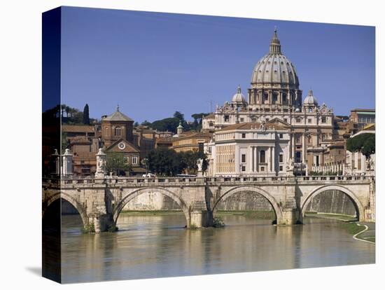 St. Peters and River Tiber, Rome, Lazio, Italy, Europe-Miller John-Stretched Canvas