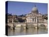 St. Peters and River Tiber, Rome, Lazio, Italy, Europe-Miller John-Stretched Canvas