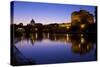 St. Peters Basilica, River Tiber and Castel D'Angelo in Twilight, Rome, Lazio, Italy, Europe-Peter-Stretched Canvas