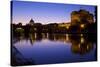 St. Peters Basilica, River Tiber and Castel D'Angelo in Twilight, Rome, Lazio, Italy, Europe-Peter-Stretched Canvas