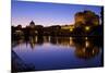 St. Peters Basilica, River Tiber and Castel D'Angelo in Twilight, Rome, Lazio, Italy, Europe-Peter-Mounted Photographic Print