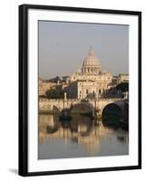 St. Peters Dome and the Tiber River, Rome, Lazio, Italy, Europe-Olivieri Oliviero-Framed Photographic Print