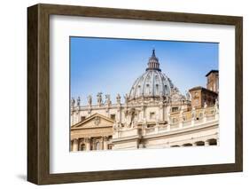 St. Peters' Dome, Vatican City, UNESCO World Heritage Site, Rome, Lazio, Italy, Europe-Nico Tondini-Framed Photographic Print