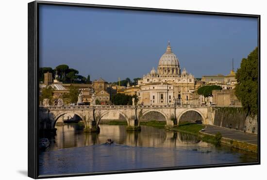 St Peters Rome Across River Tiber-Charles Bowman-Framed Photographic Print