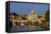 St Peters Rome Across River Tiber-Charles Bowman-Framed Stretched Canvas