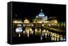St Peters Rome At Night-Charles Bowman-Framed Stretched Canvas