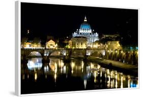 St Peters Rome At Night-Charles Bowman-Framed Photographic Print