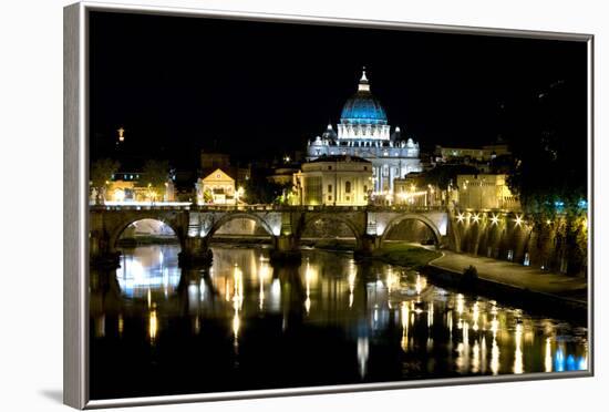 St Peters Rome At Night-Charles Bowman-Framed Photographic Print