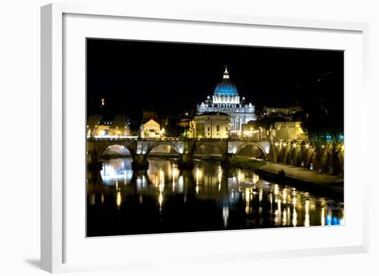 St Peters Rome At Night-Charles Bowman-Framed Photographic Print