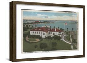 St. Petersburg, FL - Aerial of Yacht Club & Harbor-Lantern Press-Framed Art Print