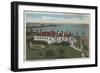 St. Petersburg, FL - Aerial of Yacht Club & Harbor-Lantern Press-Framed Art Print