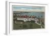 St. Petersburg, FL - Aerial of Yacht Club & Harbor-Lantern Press-Framed Art Print