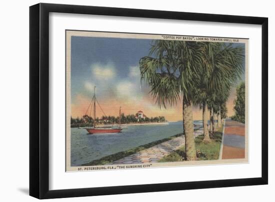 St. Petersburg, FL - View of Coffee Pot Bayou & Isle-Lantern Press-Framed Art Print