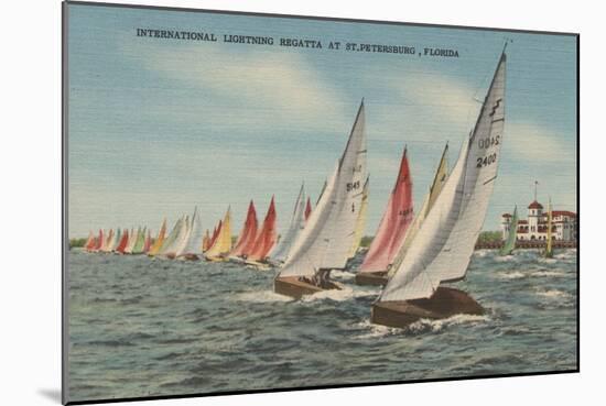 St. Petersburg, FL - View of Lightning Regatta Race-Lantern Press-Mounted Art Print