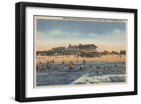 St. Petersburg, FL - View of Treasure Island Beach-Lantern Press-Framed Art Print