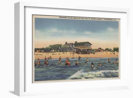 St. Petersburg, FL - View of Treasure Island Beach-Lantern Press-Framed Art Print