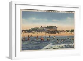 St. Petersburg, FL - View of Treasure Island Beach-Lantern Press-Framed Art Print