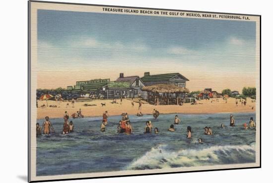 St. Petersburg, FL - View of Treasure Island Beach-Lantern Press-Mounted Art Print