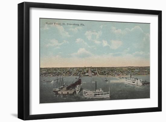 St. Petersburg, FL - Waterfront View with Yachts-Lantern Press-Framed Art Print