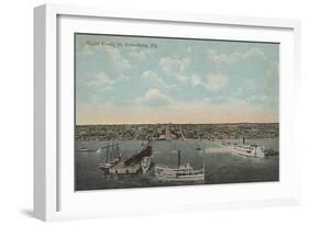 St. Petersburg, FL - Waterfront View with Yachts-Lantern Press-Framed Art Print