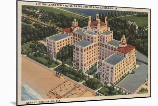 St. Petersburg, Florida - Aerial of Don Ce-Sar Hotel-Lantern Press-Mounted Art Print