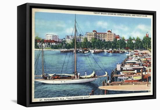 St. Petersburg, Florida - Aerial View of Heart of the City-Lantern Press-Framed Stretched Canvas