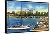 St. Petersburg, Florida - Central Yacht Basin Scene-Lantern Press-Framed Stretched Canvas