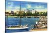 St. Petersburg, Florida - Central Yacht Basin Scene-Lantern Press-Stretched Canvas