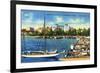 St. Petersburg, Florida - Central Yacht Basin Scene-Lantern Press-Framed Art Print