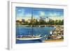 St. Petersburg, Florida - Central Yacht Basin Scene-Lantern Press-Framed Art Print