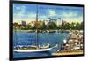 St. Petersburg, Florida - Central Yacht Basin Scene-Lantern Press-Framed Art Print