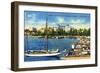 St. Petersburg, Florida - Central Yacht Basin Scene-Lantern Press-Framed Art Print